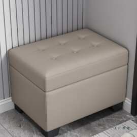 进门换鞋凳门口家用收纳凳实木储物箱穿鞋凳入户门轻奢高级感玄关