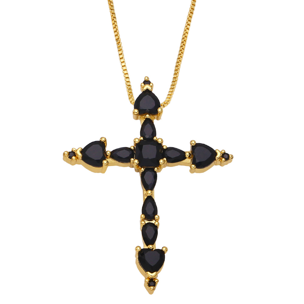 Fashion Copper Cross Necklace Zircon Copper Necklaces