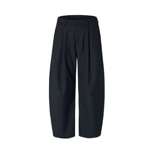 JIAMU Pleated Trousers, American Street Style Baggy Neutral Curved Blade Casual Wide Leg Loose Silhouette Pants for Men and Women
