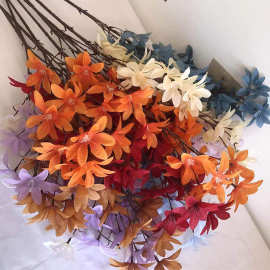 仿真花3叉情意兰花 摄影家居风格软装假花客厅插花配材摆件干花