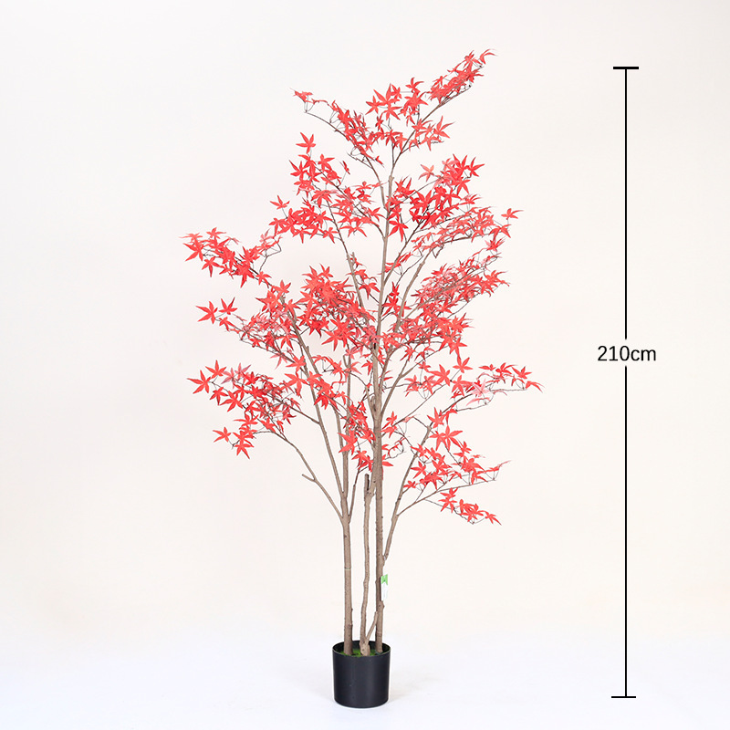 新しい模擬緑の植物、模擬カエデの葉の木、インターネット有名人の緑のカエデの木、ホテルのショッピングモールの緑の植物、模擬木、屋内および屋外の装飾|undefined