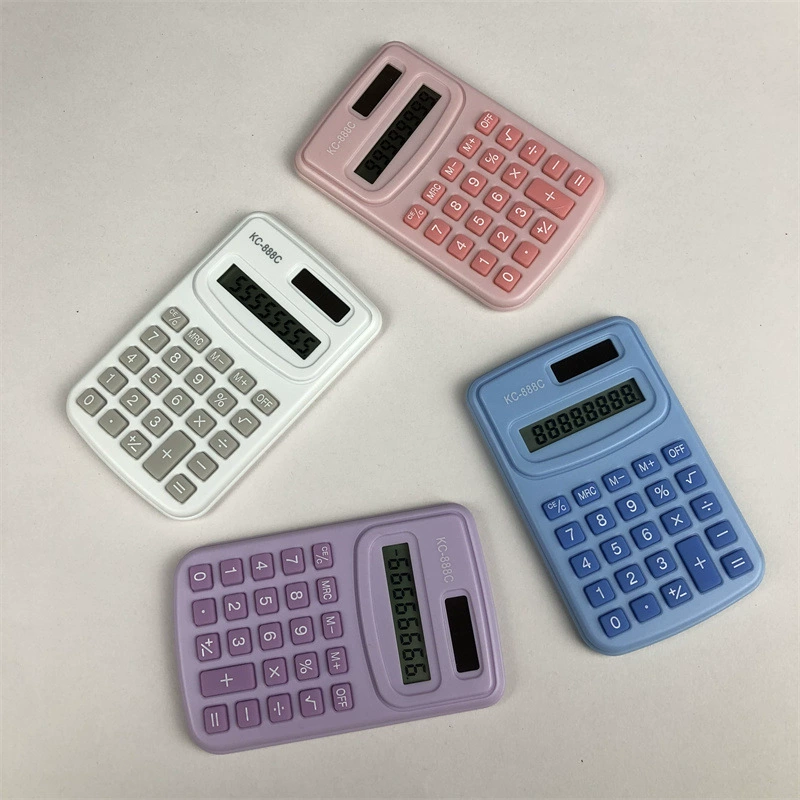 Прямой Завод KC-888 Цвет Макарон Портативный Калькулятор Начальная Школа Карманный Милый Мини-Компьютер