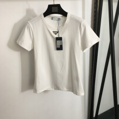 2025南油高端女PD家小版型短袖经典立体三角标短袖T恤女百搭纯棉