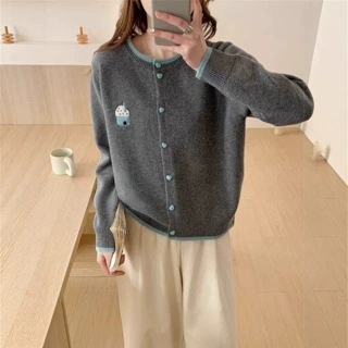 别致洋气毛衣外套女2025新款秋冬韩系穿搭针织开衫宽松设计感上衣