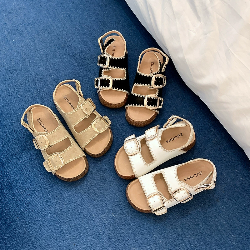 Женские летние босоножки Birkenstock на платформе с толстой подошвой, увеличивающие рост, новинка 2025 года, повседневная пляжная обувь на одном ремешке, шлепанцы
