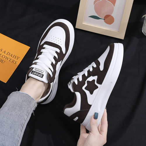 Niche design sneakers for women 2024 spring internet celebrity panda shoes students thick-soled casual sports shoes