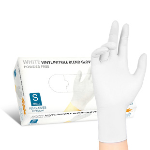 Wanli Plastic Mixed Ding Qing Gloves Disposable Nitrile Gloves Thickened Food Grade Composite Rubber Protective Gloves