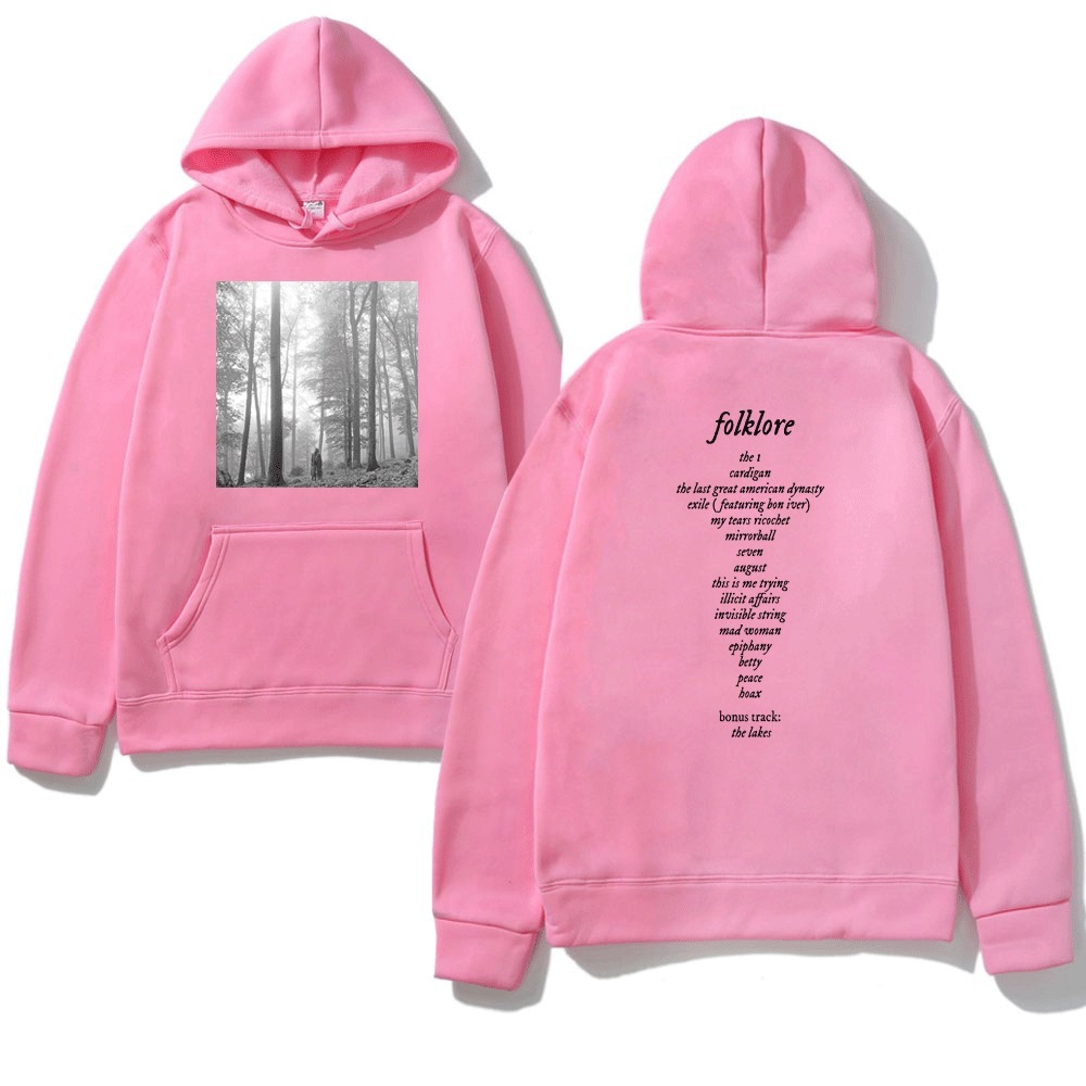 Taylor Pullover Music Album Folklore Print Hooded Sweatshirt
