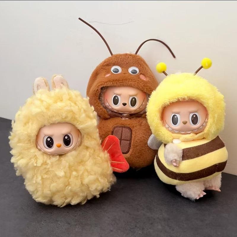 Labubu First, Second, and Third Generation Cockroach Clothes and Fried Shrimp Set 10cm Doll Clothes Dress-Up Accessories for Labubu Dolls