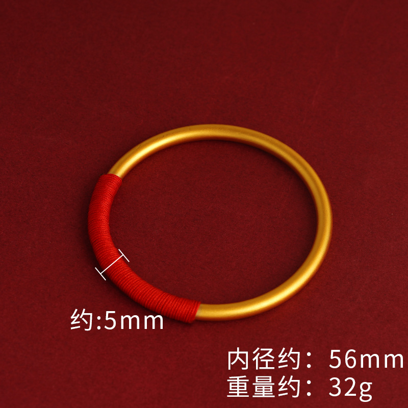 Antigua pulsera de patrimonio sólido rojo cuerda roja anillo liso joyería de la mano pulsera cerrada venta directa de fábrica al por mayor