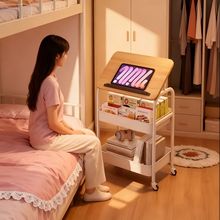 翻转小推车床边置物架可移动茶几沙发客厅桌子收纳零食床头柜子