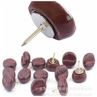 Coffee Bean Push Pins Photo Wall Cork Board Decoration Thumb Tacks Creative I-Shaped Felt Whiteboard