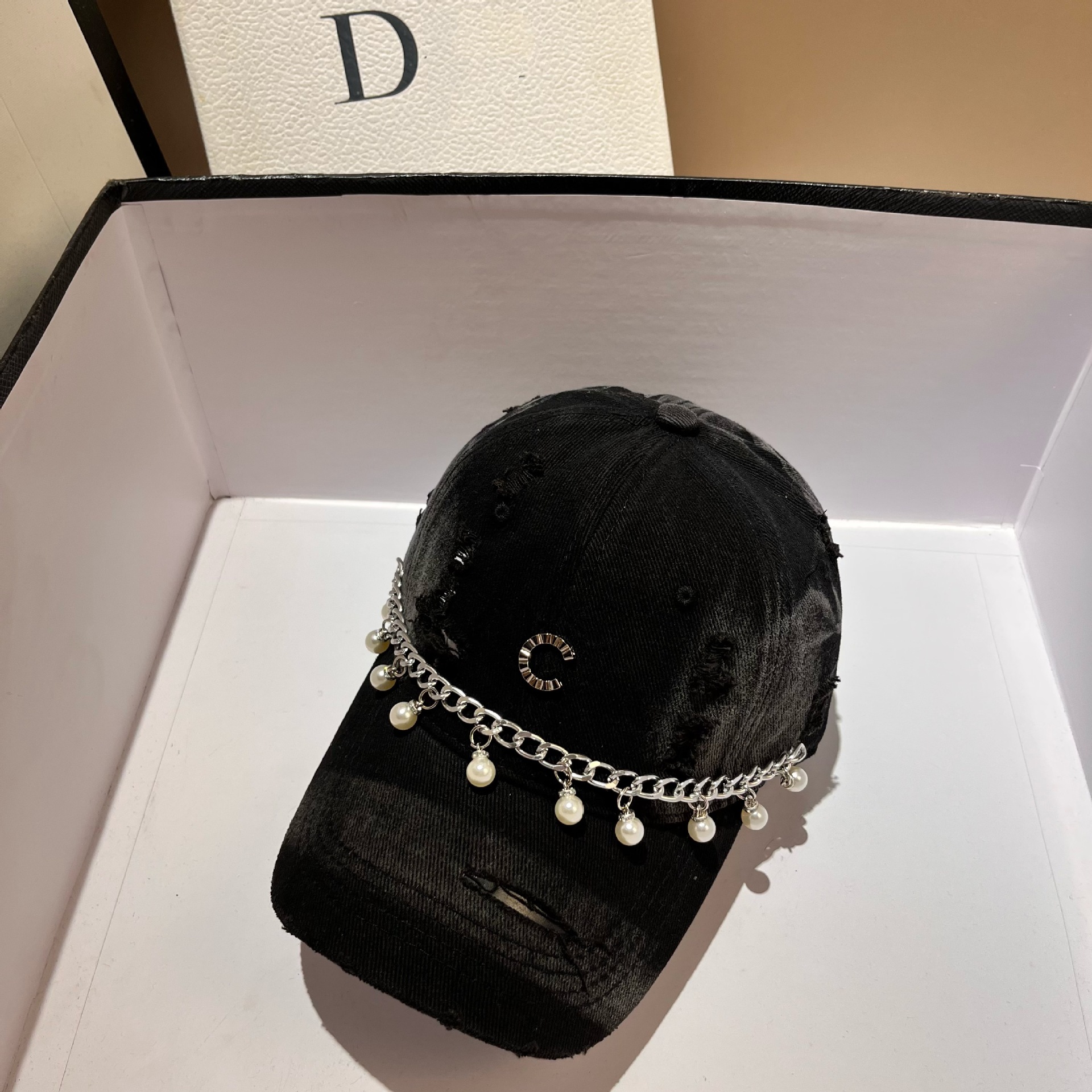 Κορεατική έκδοση σε μικρό άρωμα με γράμμα C, μαργαριτάρι, βουρτσισμένο βαμβάκι, μπέιζμπολ, φθινόπωρο, νέο στυλ, εξατομικευμένο_voghion.com