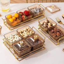 东南亚全套轻奢创意加厚塑料KTV坚果拼盘零食宫廷风小吃盘糖果盒