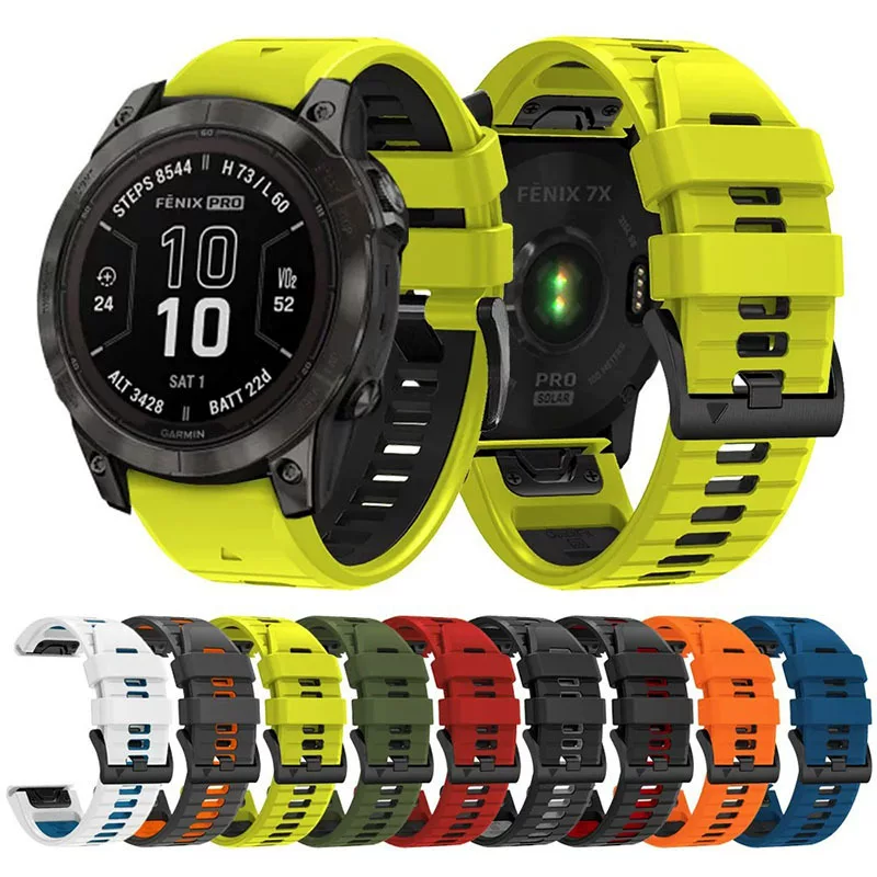 Подходит для Jiaming Fenix7x/6X/945/3HR/MK2 быстрая разборка двухцветный силикон 22/26мм сменный ремешок