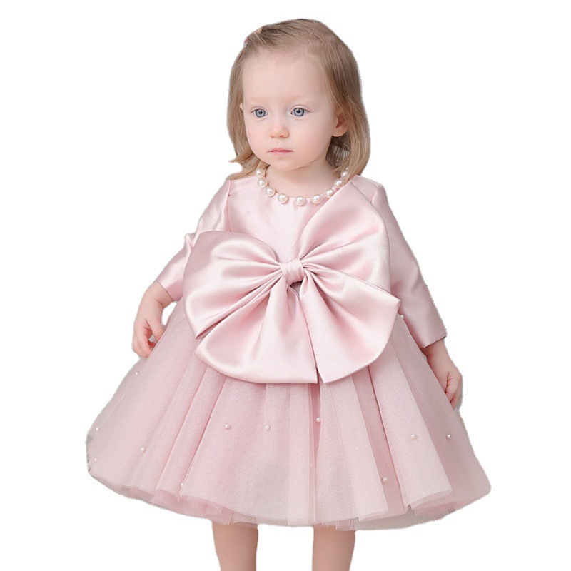 Abito da principessa per bambine da 0 a 3 anni, autunno/inverno, nuovo, 100 giorni, primo compleanno, abbigliamento per bambine, poliestere【Pre-ordine | Spedizione in 15 giorni】_voghion.com