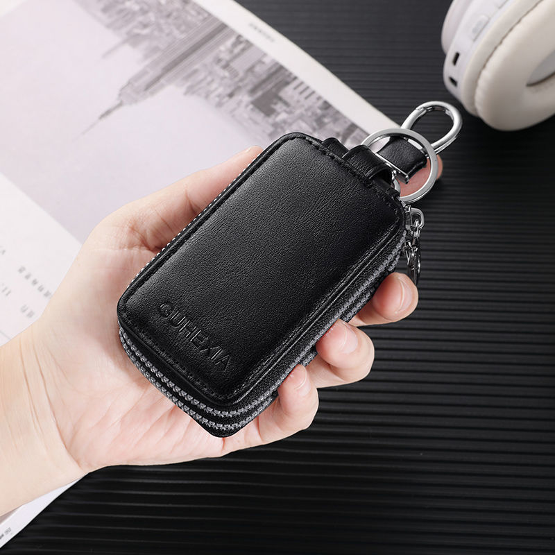 Large Capacity Men's Key Bag, Waist-Mounted Multifunctional Car Universal Key Bag, Women's Portable Zipper Compact Key Holder