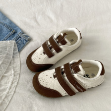 丑萌圆头小白鞋女2025秋季新款美式复古魔术贴休闲鞋时尚运动板鞋