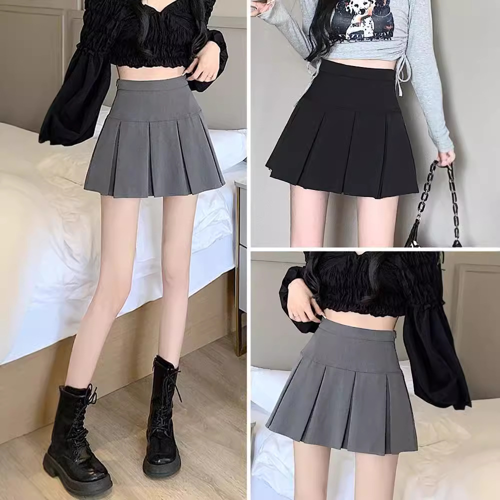 Colored autumn pleated skirt