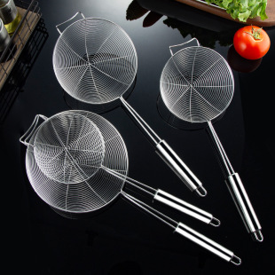 Stainless steel line drain kitchen oil grid filter spoon Colander oil residue filter noodle household kitchen supplies