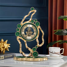 轻奢钟表座钟客厅家用台式创意时尚欧式时钟摆件桌面现代简约台钟