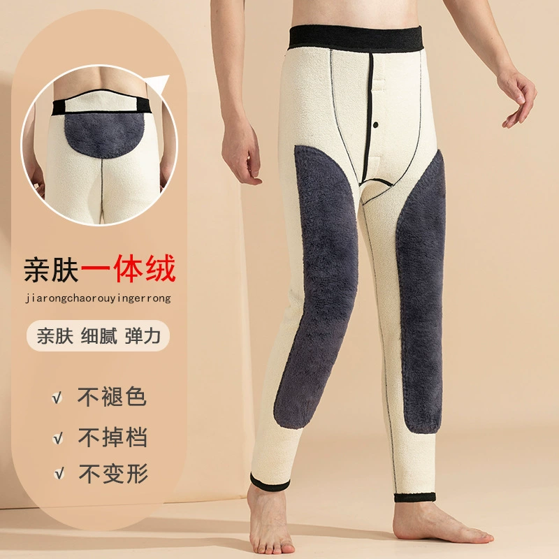 Хлопковые брюки мужские бархатные толстые теплые брюки с высокой талией