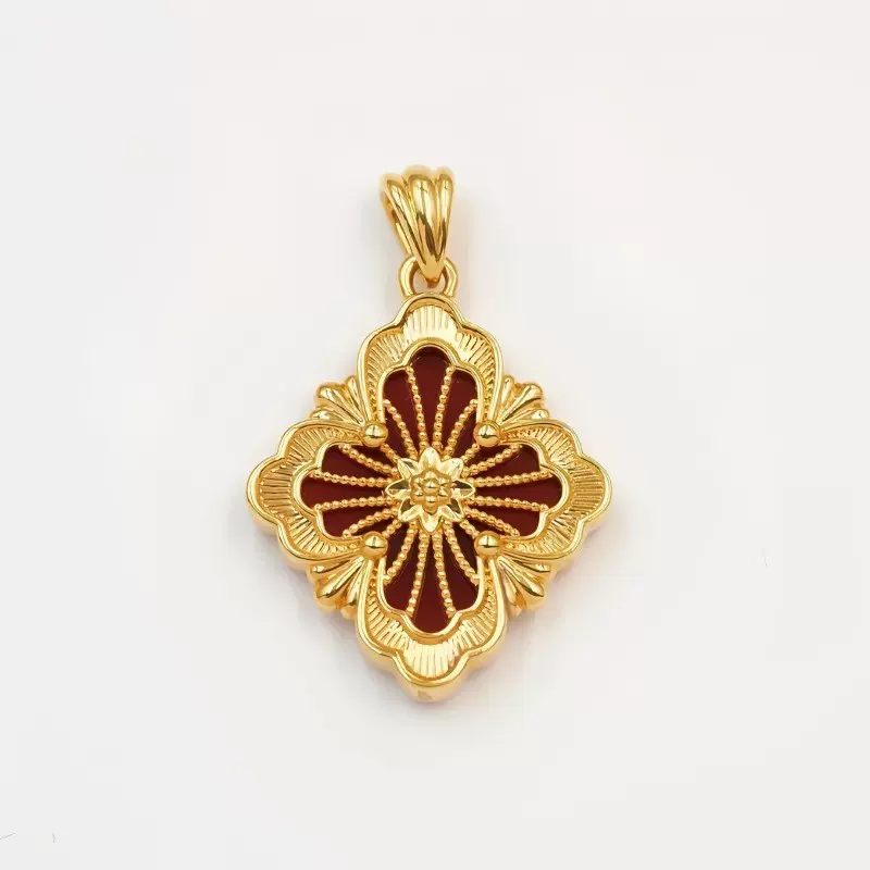 18k金布契拉缇项链 au750轻奢高级双面四叶草锁骨链项饰工厂批发