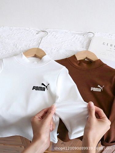 Mixed batch children's high-neck all-match bottomed shirt, German velvet autumn and winter, men and girls 'elastic warm long-sleeved baby blouse