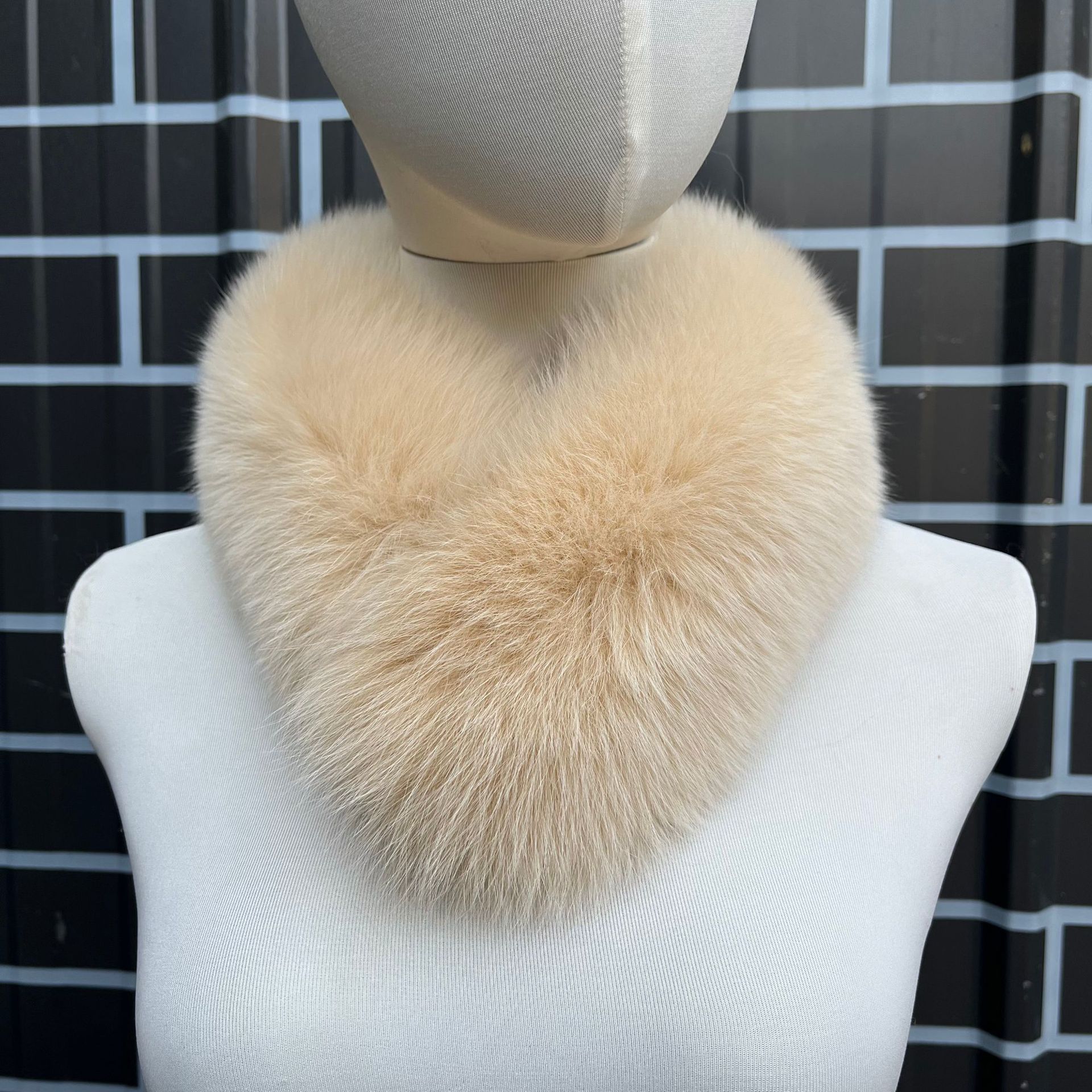 狐狸毛围巾百搭围脖毛毛真整皮毛领汉服中式搭配女冬季保暖围巾