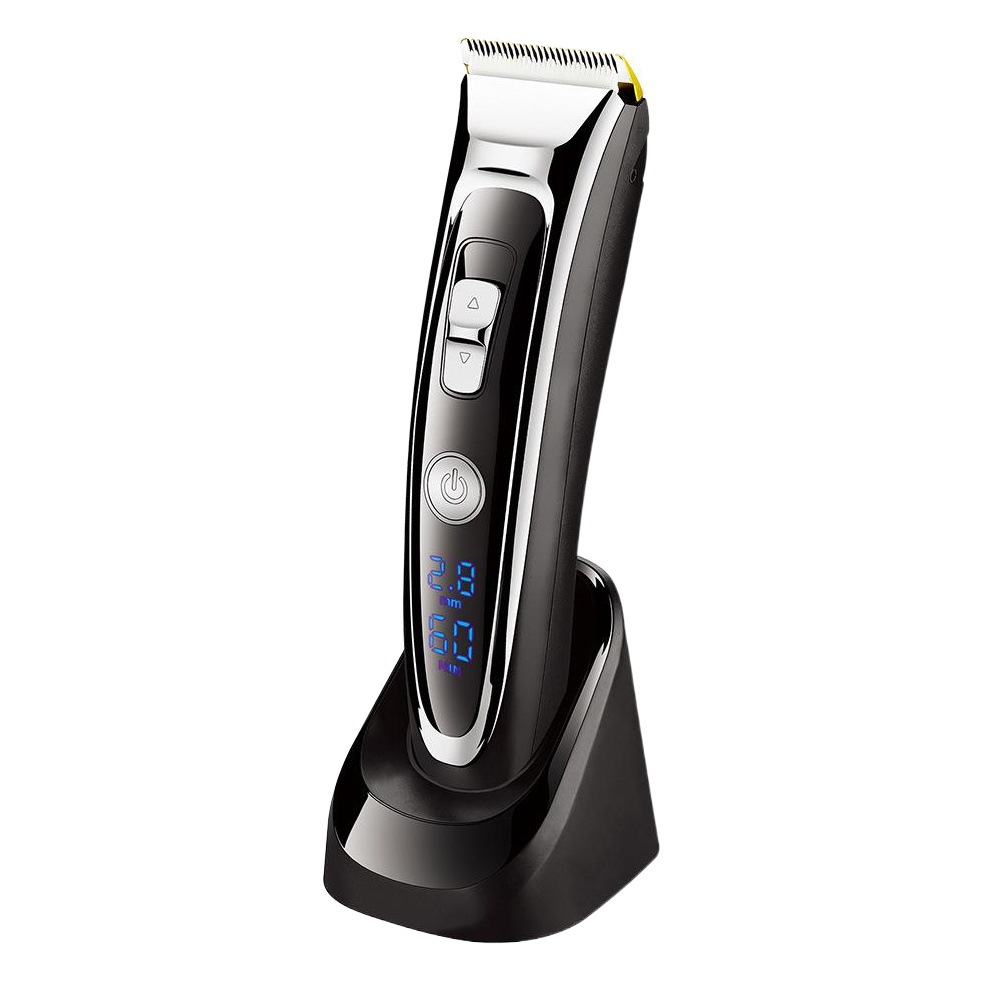 Xuke LCD de cerámica cortador de pelo Clipper bajo ruido eléctrico Clipper de carga rápida con base eléctrica Clipper pelo Clipper