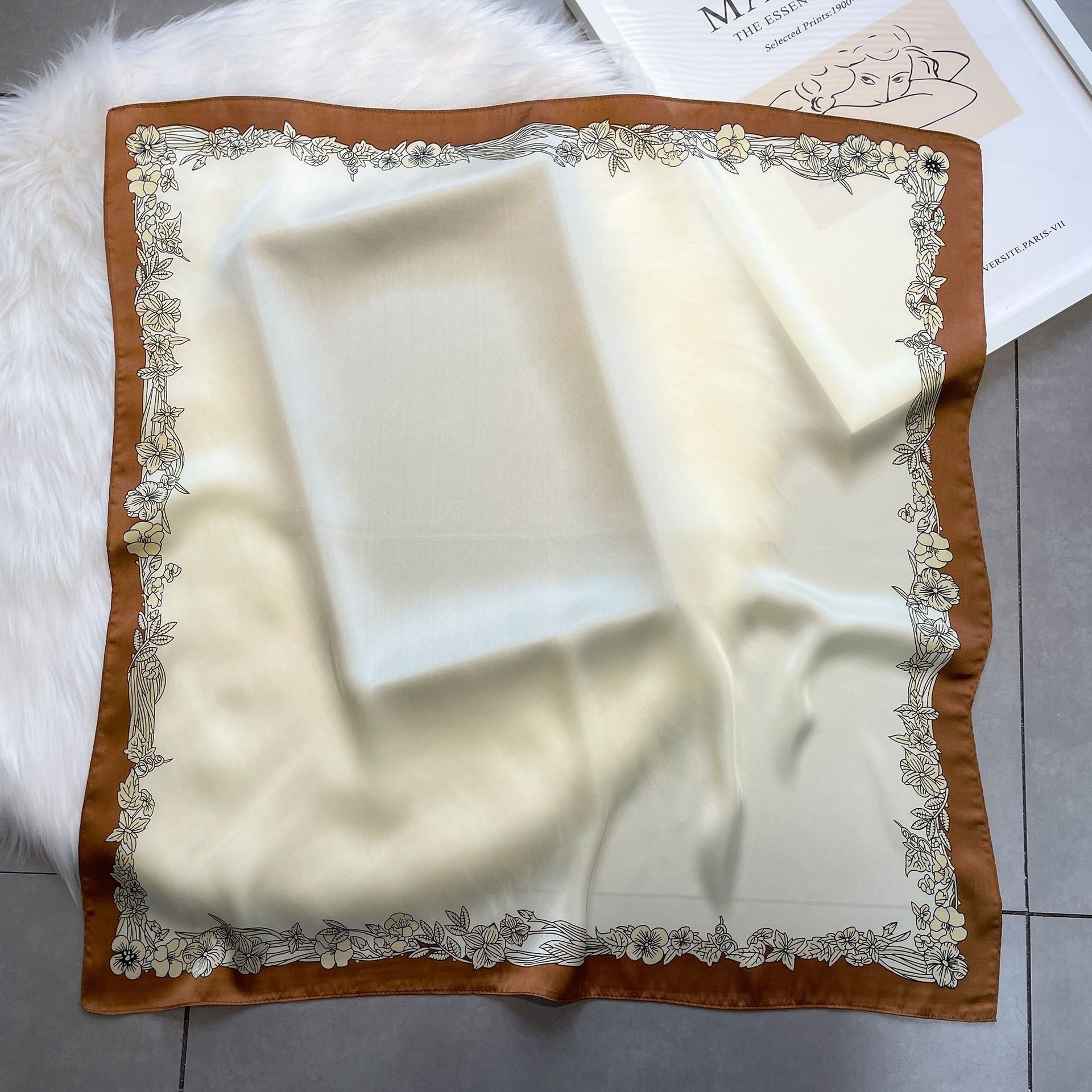 Simple solid color scarf for women, simulated silk square scarf 70cm European and American basic style with shirt, professional scarf to tie hair_voghion.com