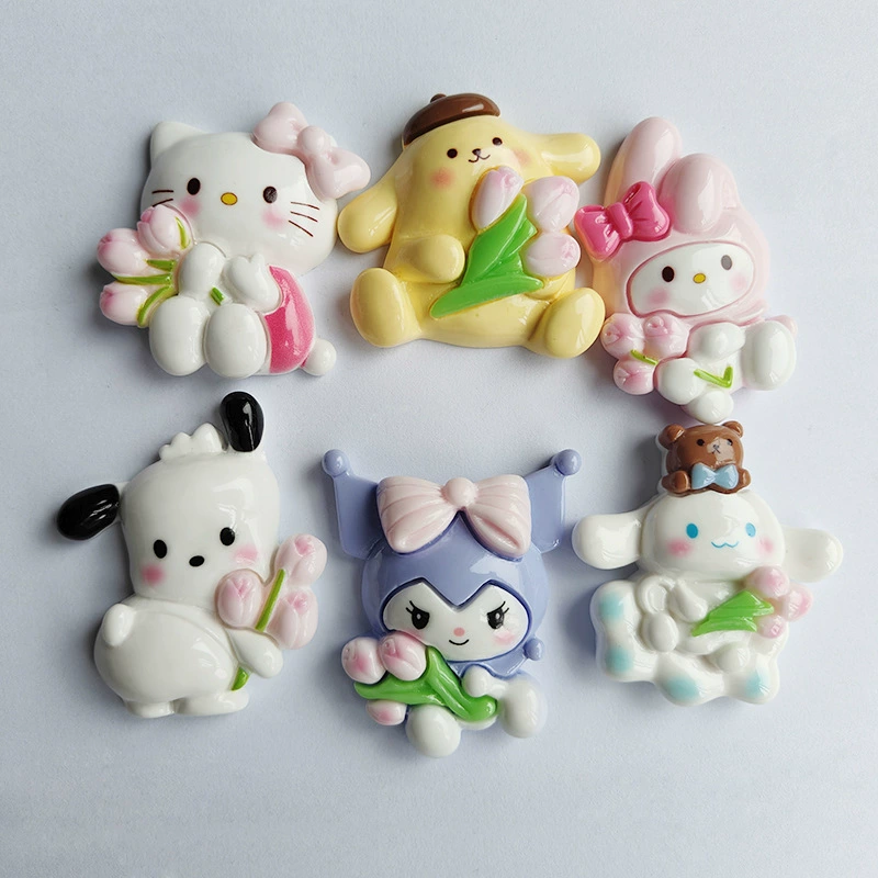 Резиновые аксессуары Sanrio — брелок для телефона и магнит на холодильник, ≈6×5,7 см, ручная работа