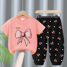 女童套装夏季2024新款韩范小女童装时髦洋气儿童短袖套装休闲时尚