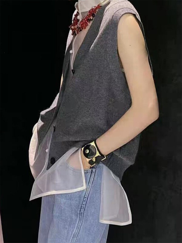 Shenzhen Nanyou Organza Chinese Style Blouse for Women 2026 New Chinese Style Stand Collar Versatile Layered Thin Vest Top