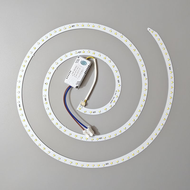 LED ceiling fan light with three-color dimming, mosquito coil-shaped lamp core, magnetic replacement core, disc, ring-shaped lamp panel