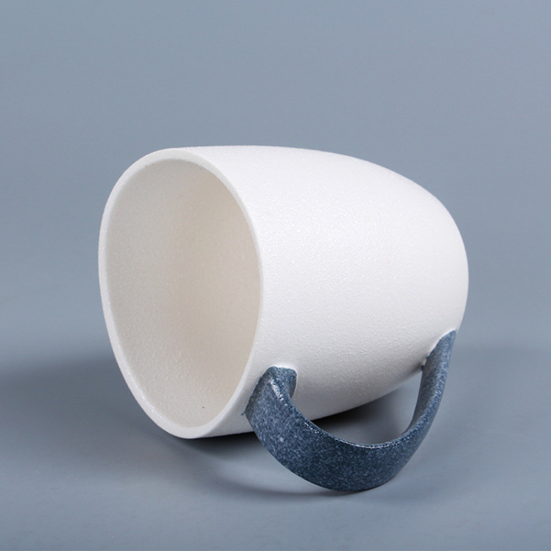 Taza de cerámica vidriada con copo de nieve Taza de boca de pescado Taza de té casera destacada creativa Taza de agua de desayuno Taza de café Taza de pareja