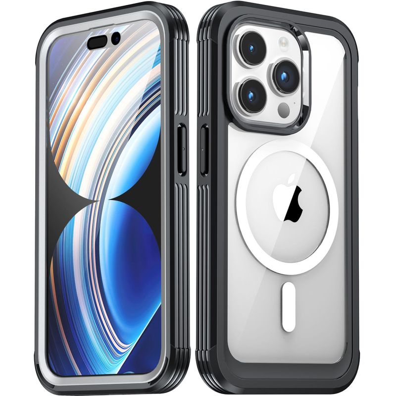 アップル15の携帯電話ケースiphone15promax透明全包マグセーフ磁気吸引三防戸ケースを適用する|undefined