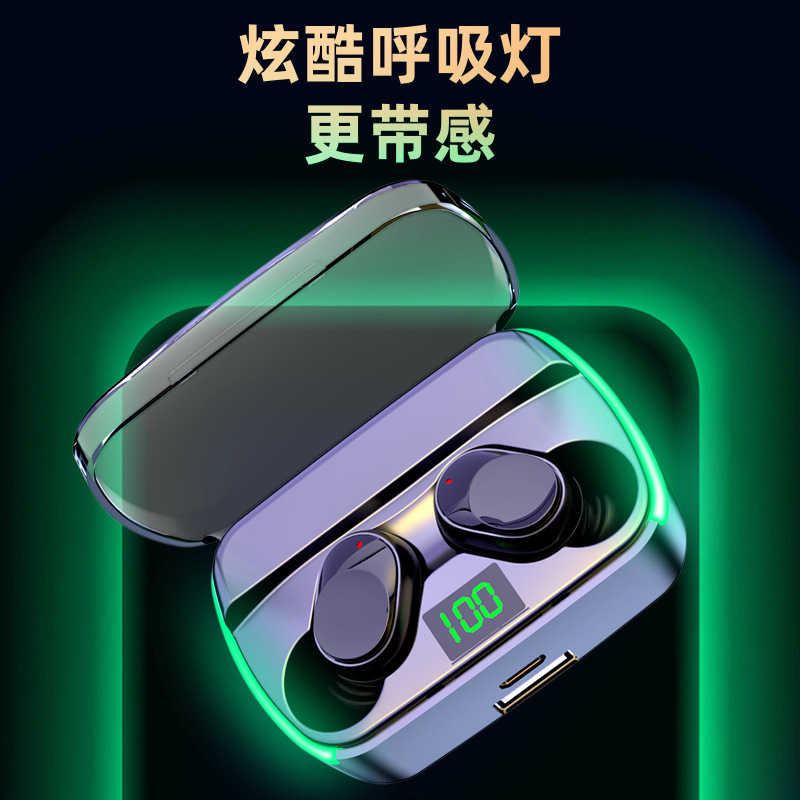 Nuevo diseño de almacén transparente M60 auricular Bluetooth inalámbrico transfronterizo pantalla digital inteligente con fuente de alimentación móvil entrega de una sola pieza