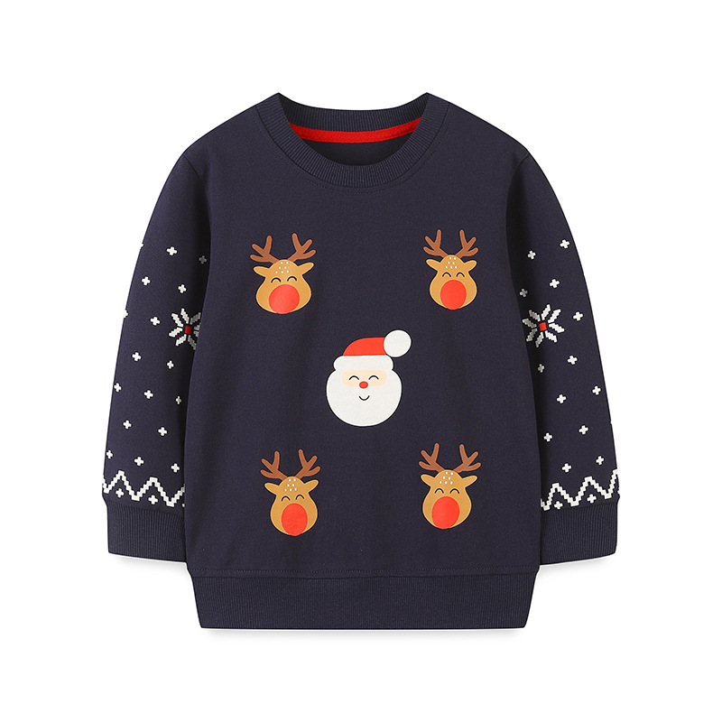 Otoño nuevos niños suéter de estilo europeo y americano los Elk impreso bebé Navidad vestir prendas exteriores superior