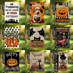 新しいクロスボーダー工場直接供給プリントハロウィン屋外ガーデンフラッグお祭り雰囲気装飾はJITで発送できます