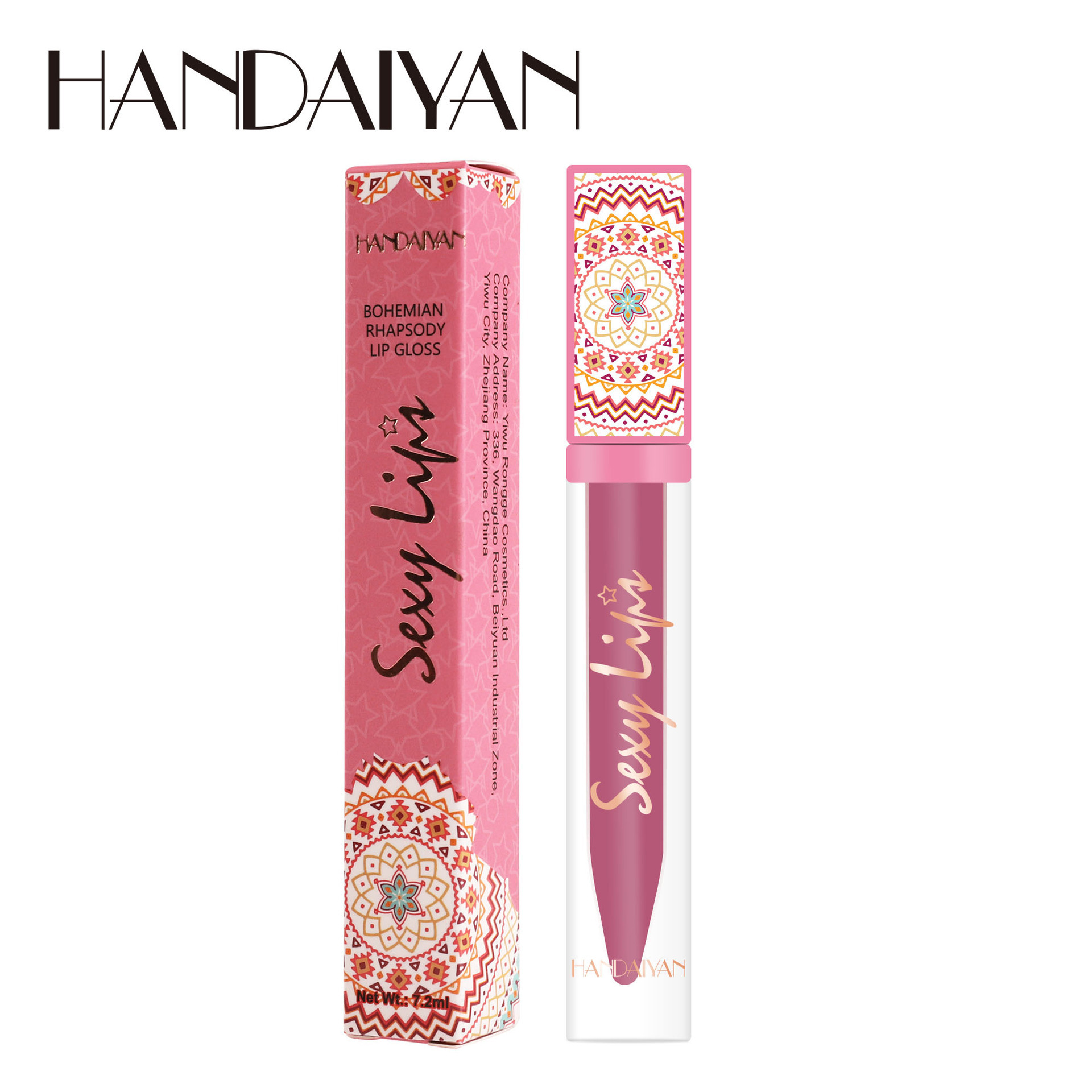 Esmalte labial transfronterizo al por mayor Bohemia HANDAIYAN mate esmalte labial sin tazas de esmalte labial humectante