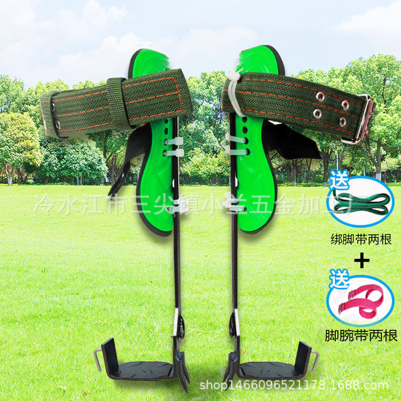 厂家批发爬树神器直立爬树工具上树脚扎子大拐马蜂脚扣采摘铁鞋