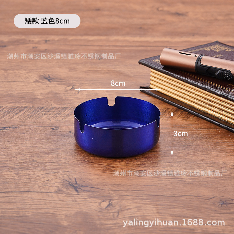 Cenicero de acero inoxidable dorado grueso, resistente y elegante, ideal para bar o cafetería, venta directa de fábrica