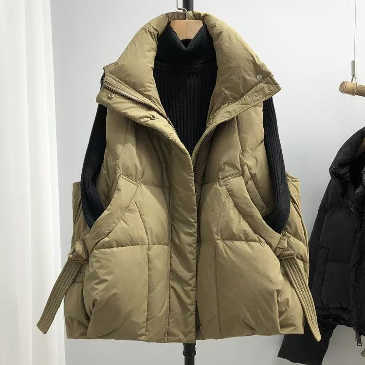 反季大码羽绒棉服马甲女外穿洋气秋冬2025新款无袖坎肩中老年外套|undefined