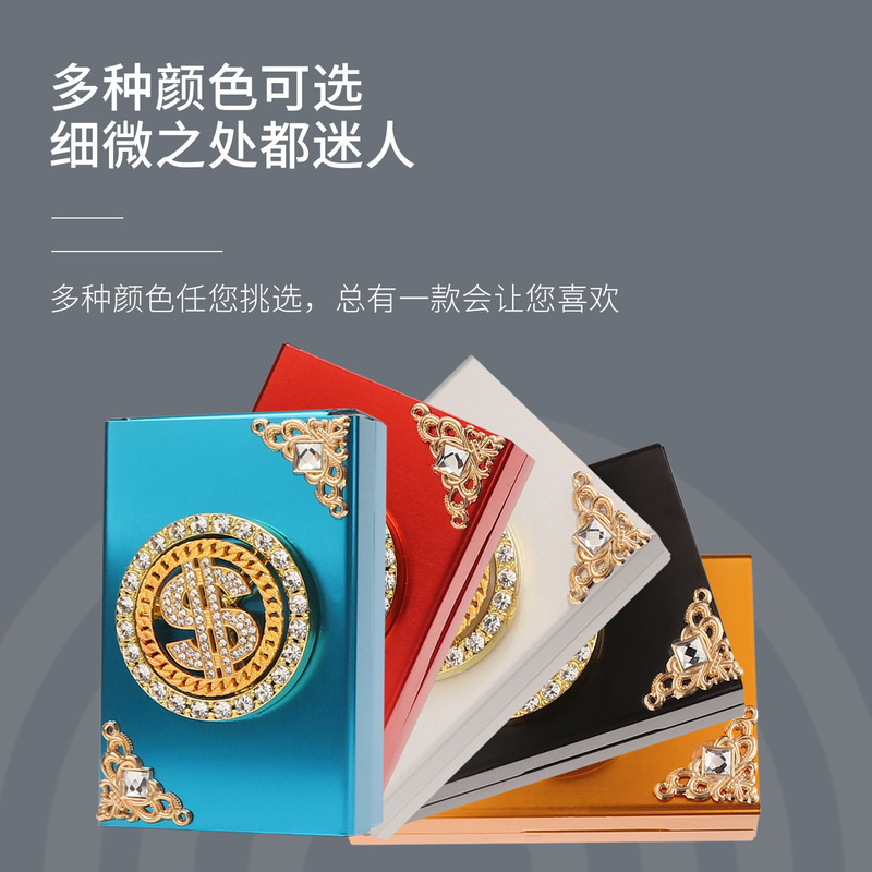 烟盒自动滑盖20支装粗中细可用美金点缀烟盒便携式抗压防潮香烟盒|undefined