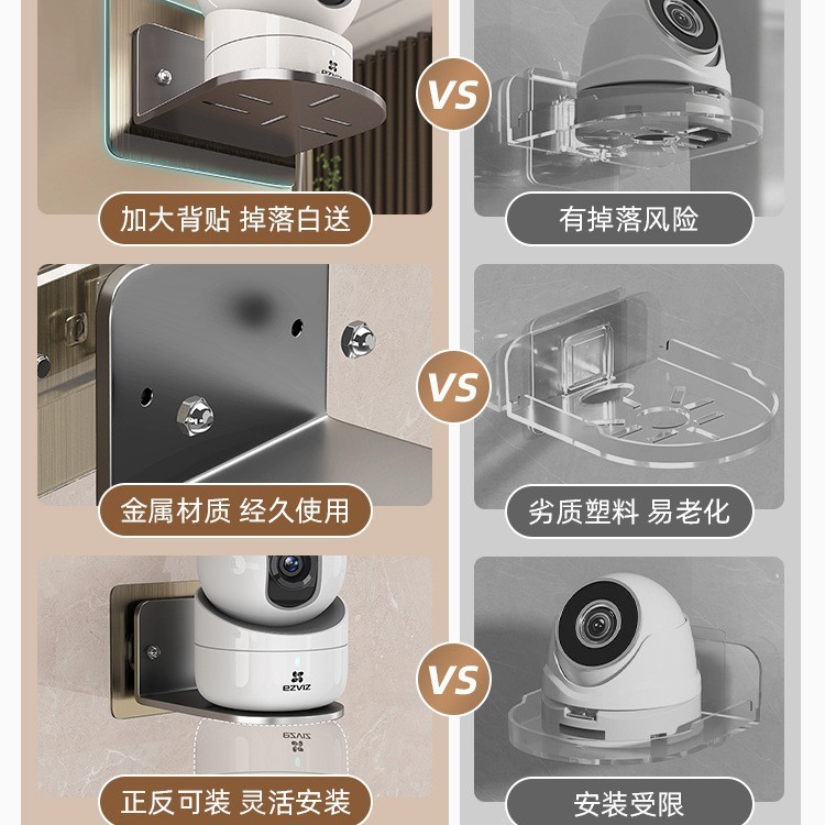 监控支架免打孔摄像头置物架家用墙上路由器放置架子室内室外托架|undefined