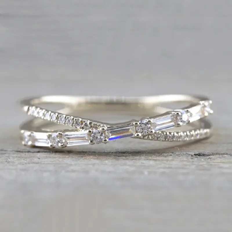 Zircon Inlay Material Copper Inlay Geometric Zircon Rings
