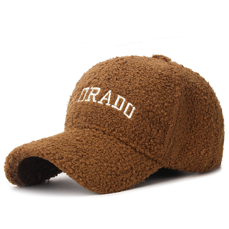 Hats For Men And Women Winter Warmth New Lamb Wool Baseball Caps Embroidered Casual Letters Internet Famous Duckbill Hats Trendy_voghion.com