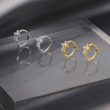 S925纯银镶钻十字架耳扣女 简约小巧冷淡风气质网红个性耳骨耳环