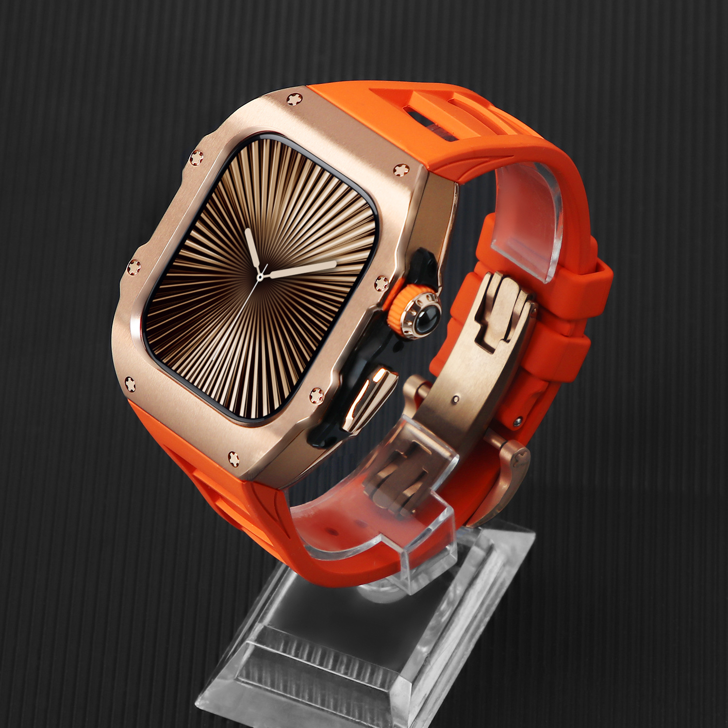 Adecuado para Apple Watch Correa iwatch Ultra10 generación 42/46/49mm acero inoxidable flúor caja de una pieza